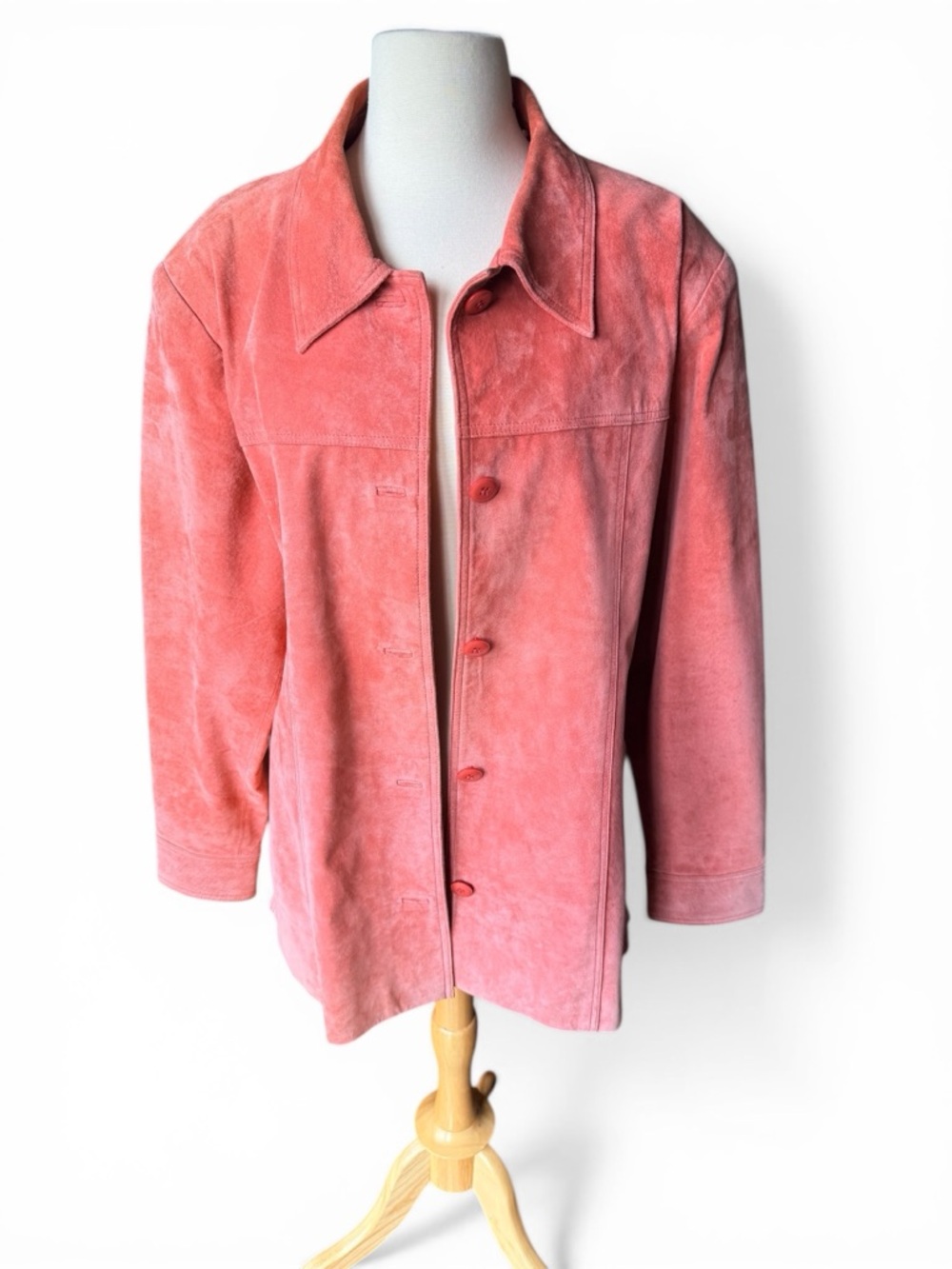 Retro Apricot Genuine Suede Jacket/Shacket, XL